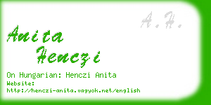 anita henczi business card